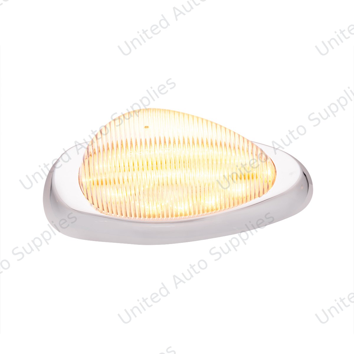 15 LED Sleeper Light With Bezel For Freightliner (Clearance/Marker) - Amber LED/Clear Lens (Pair)