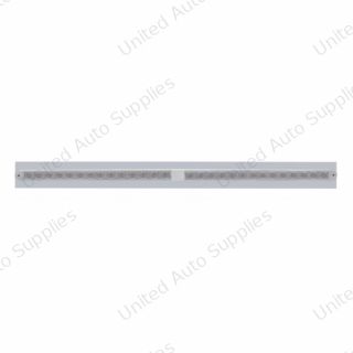 Chrome Top Mud Flap Plate With Two 14 LED 24" Light Bars - Red LED/Clear Lens (Each)