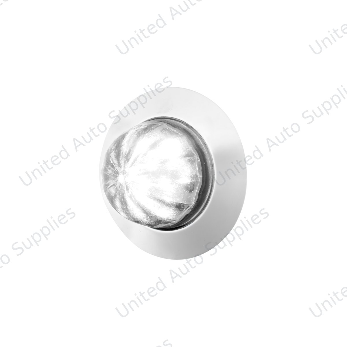 6 LED Dual Function 1-1/4" Watermelon Light W/Stainless Steel Bezel(Auxiliary/Utility)-White LED/Clear Lens