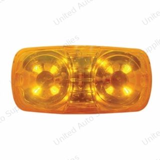 12 LED 4" X 2" Rectangular Light (Clearance/Marker) - Amber LED/Amber Lens
