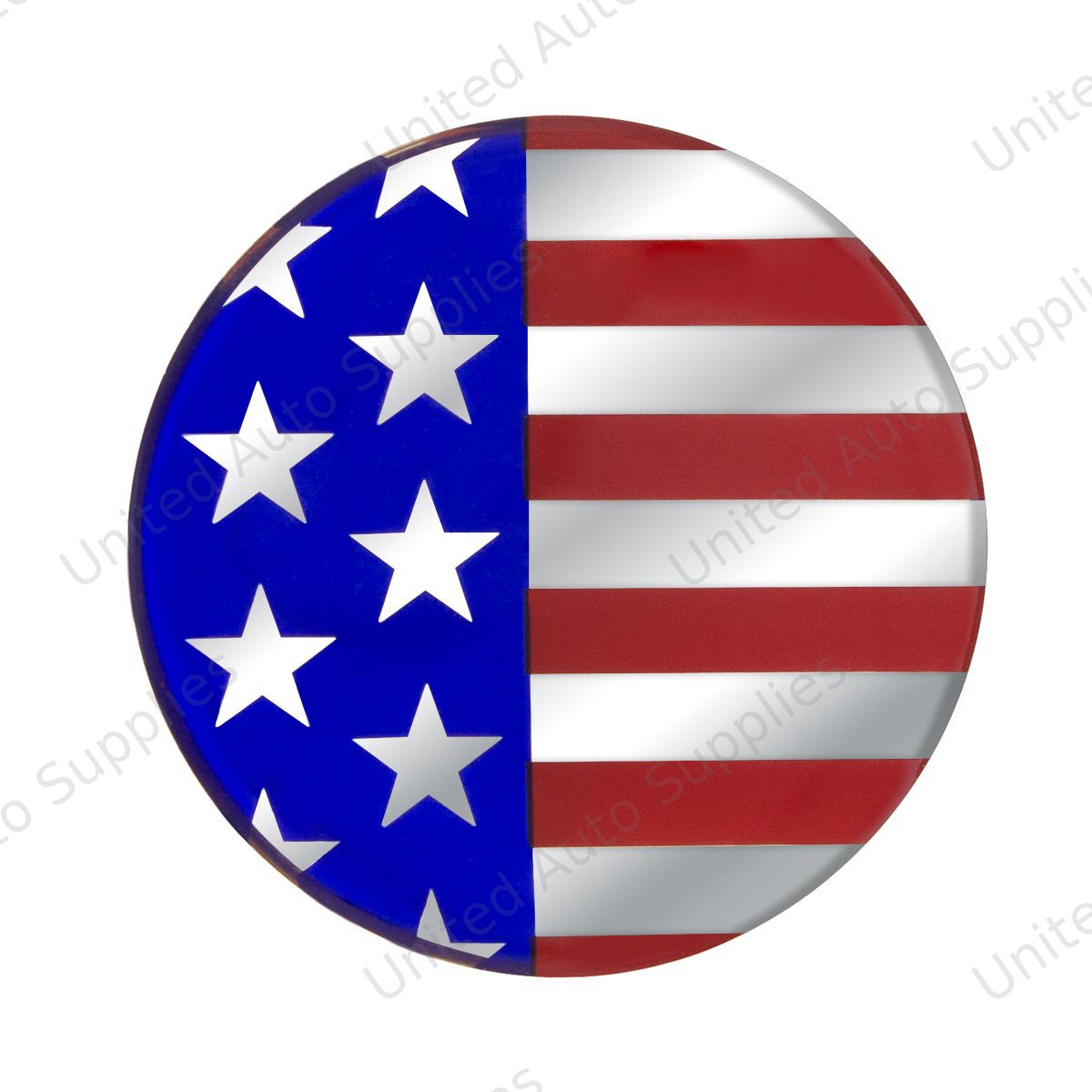 1-3/4" Round Glossy Sticker - USA Flag