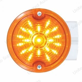21 LED 3-1/4" Signal Light For Harley Motorcycle With Housing - Amber LED/Amber Lens