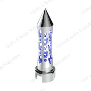 Thread-On Daytona Spike Gearshift Knob With LED 13/15/18 Speed Adapter - Chrome/Blue LED