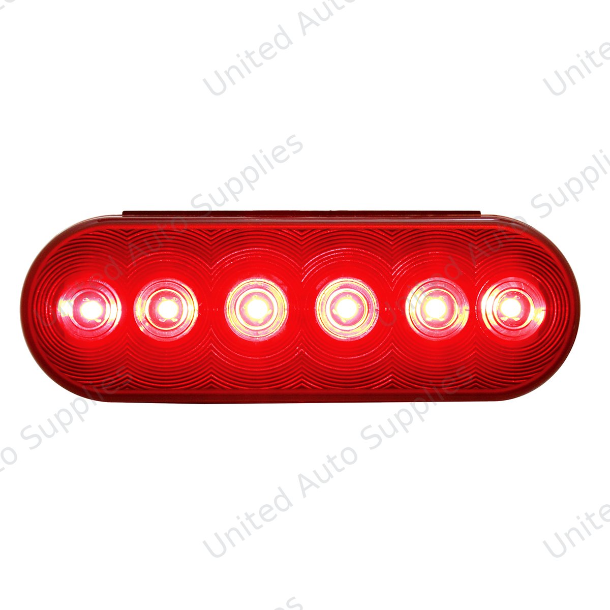 6 LED Oval Light (Stop, Turn & Tail) - Red LED/Red Lens (Bulk)