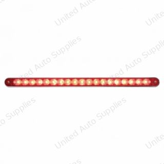 19 LED 12" Reflector Light Bar With Bezel (Stop, Turn & Tail) - Red LED/Red Lens