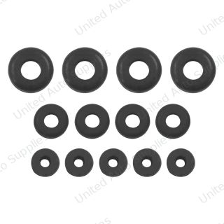 1/4",5/16",3/8" Mounting Holes Black Vinyl Grommets (13-Pack)