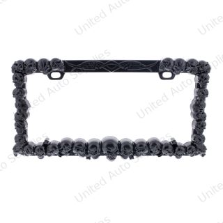Skull License Plate Frame - Black