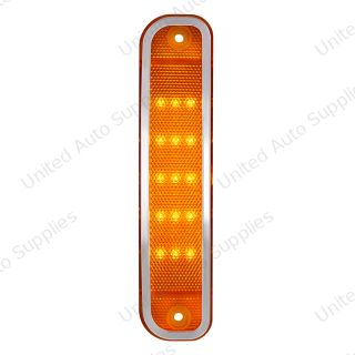 15 Amber LED Side Marker With Stainless Steel Trim For 1973-80 Chevy & GMC Truck, Amber Lens