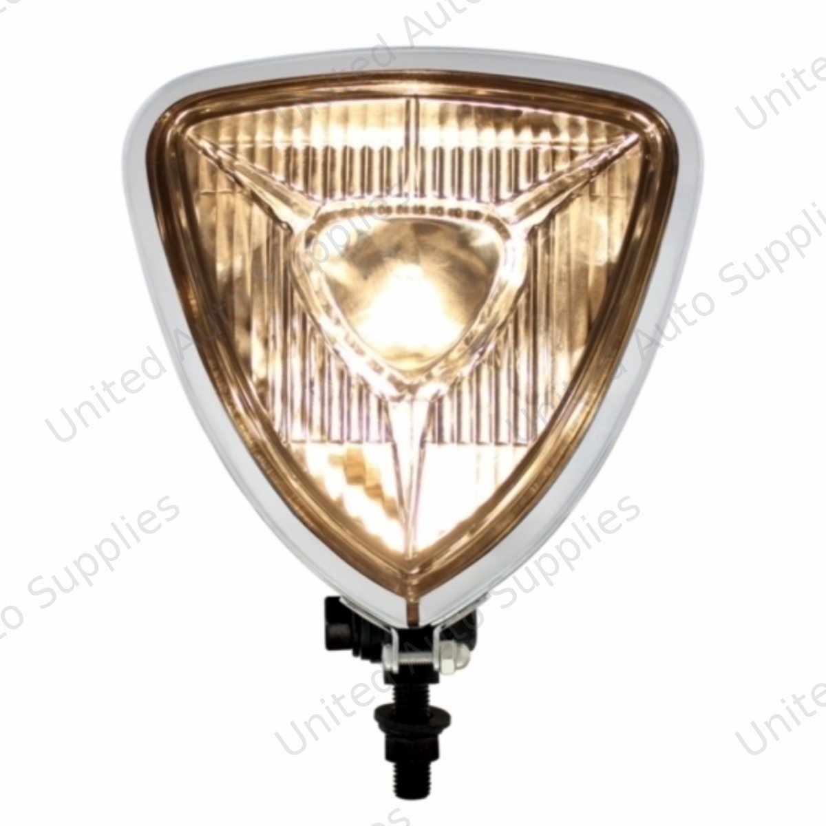 Triangle Headlight With Black Housing & Flat Back