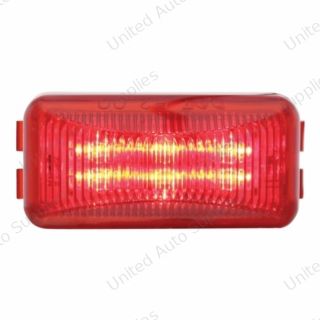 6 LED Rectangular Light (Clearance/Marker) - Red LED/Red Lens (Bulk)