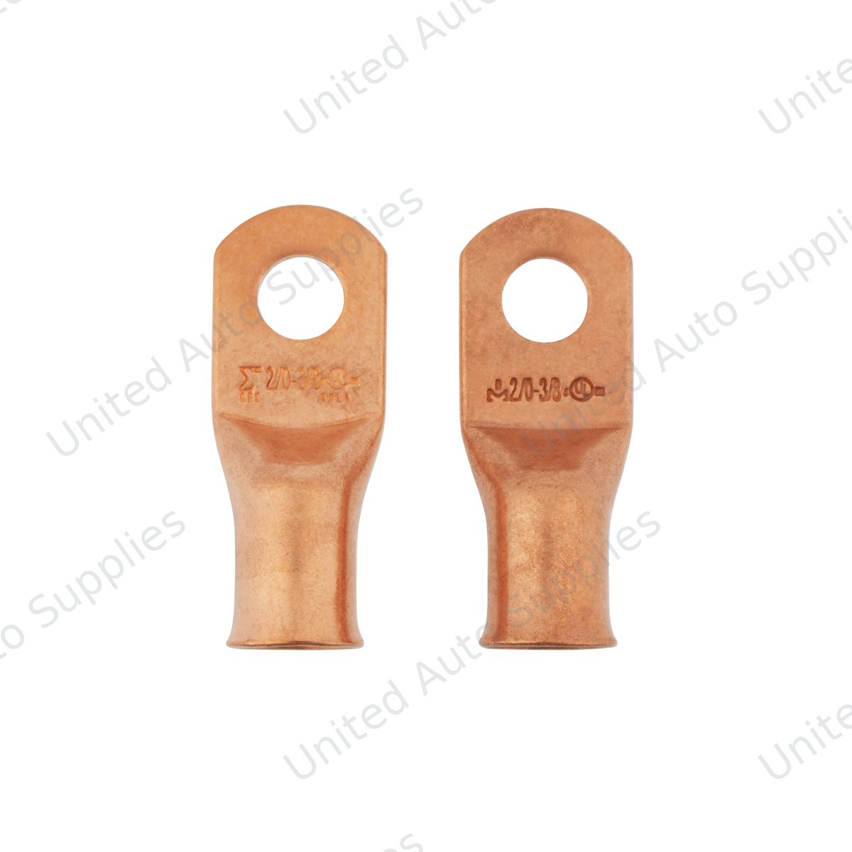 2/0 3/8" HD Seamless Tubular Copper Lug-Flared End 2 Pcs