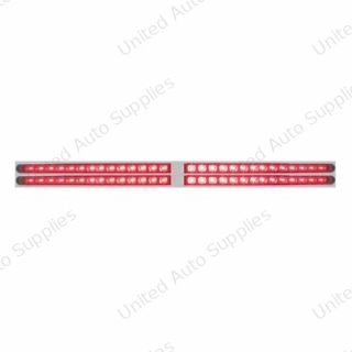 Chrome Top Mud Flap Plate With Four 14 LED 24" Light Bars - Red LED/Red Lens (Each)