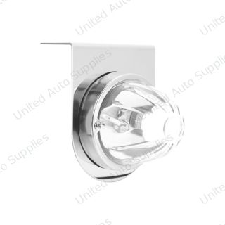 Dual Function Glass Watermelon Light With Stainless Steel Light Bracket Kit With LED Bulb-White LED/Clear Lens