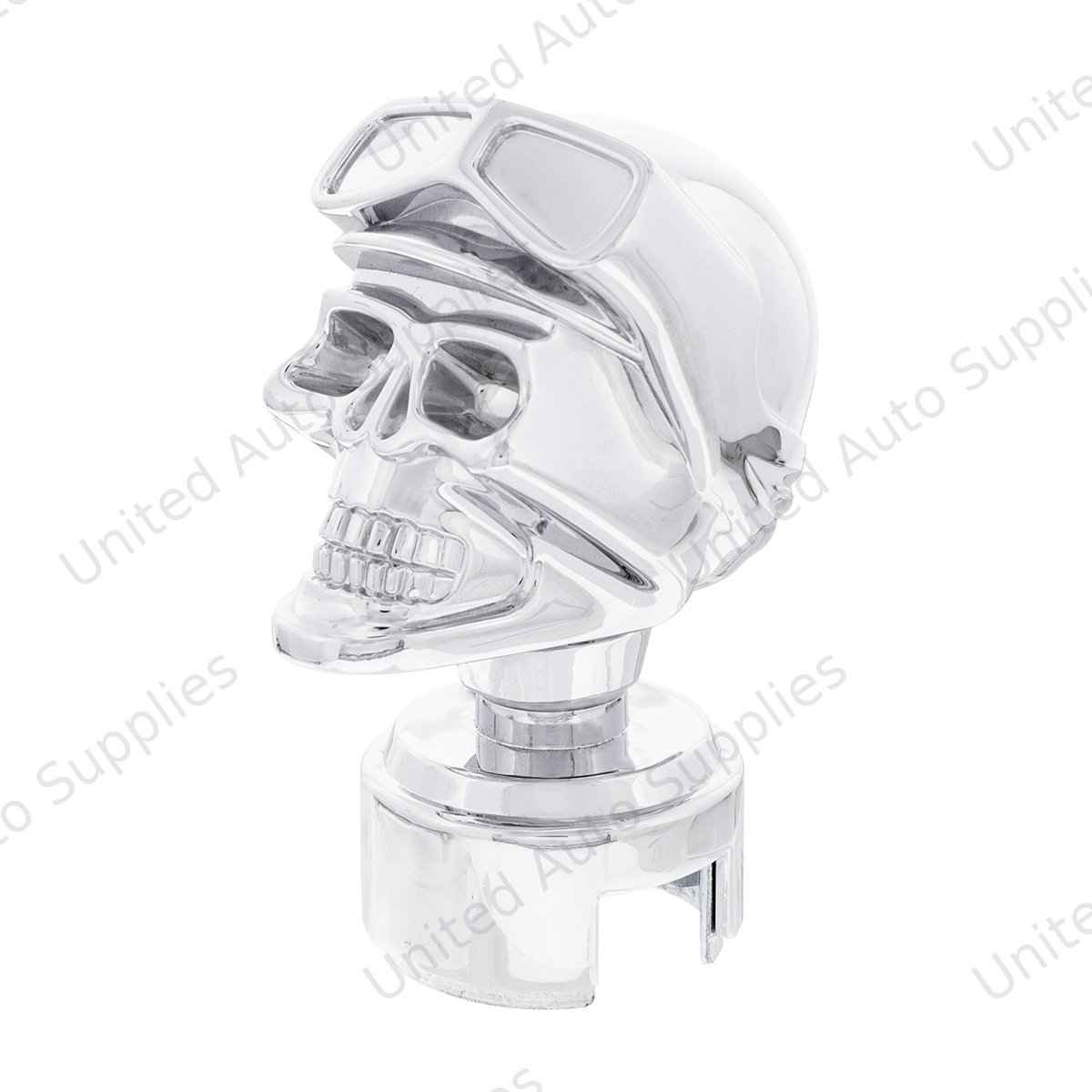 Skull Biker Gearshift Knob With 13/15/18 Speed Adapter - Chrome