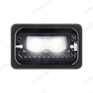 ULTRALIT - Heated 4" X 6" LED Headlight With Glass Lens & Aluminum Housing - High Beam - Black