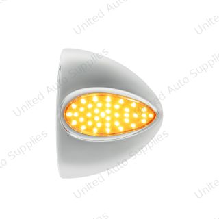 39 LED Teardrop Headlight Turn Signal Light Cover For Peterbilt - Amber LED/Amber Lens