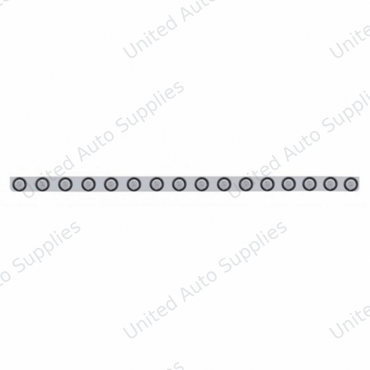 79-1/2" Stainless Bumper Light Bracket With 16X 9 LED 2" Light & Grommets - Red LED/Clear Lens