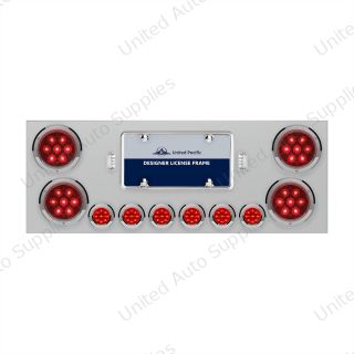 SS Rear Center Panel With 4X Red LED 4" Light & 6X Red LED 2" Light & Bezel -Red Lens -Comp. Series