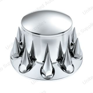 Dome Rear Axle Cover With 33mm x 4-3/4" Super Spike Push-On Nut Covers - Chrome