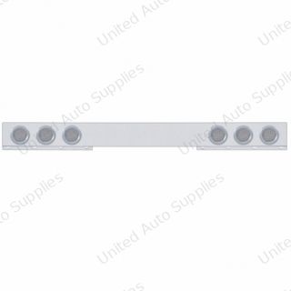 Chrome 1 Piece Rear Light Bar With Six 36 LED 4" Lights & Bezels - Red LED/Clear Lens