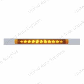 Chrome Top Mud Flap Plate With 11 LED 17" Light Bar - Amber LED/Amber Lens (Each)