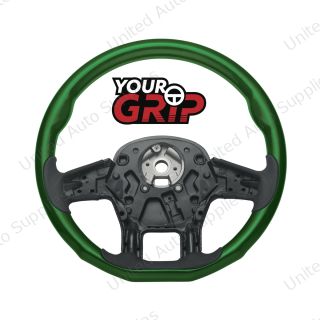 18" YourGrip Wood Candy Color Steering Wheel For 2012-2021 PB 579 & 2013-2021 KW T680-Emerald Green