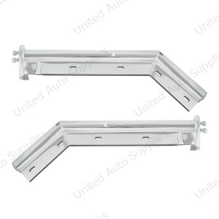 28" Chrome 45-Degree Angled Mud Flap Hangers - 1-1/8" Bolt Pattern (Pair)
