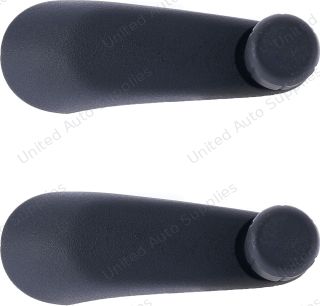 Window Crank Handle RH = LH (2pcs) Plastic Gray Knob + Black Handle for 1998-2004 Chevrolet Blazer; 1996-2015 GMC Savana