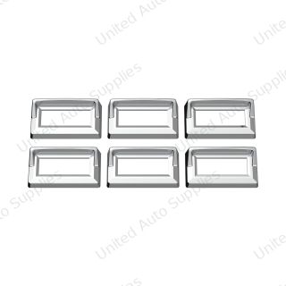 Chrome Plastic Switch Label Covers With Visor For 2005 & Older Kenworth (6-Pack)