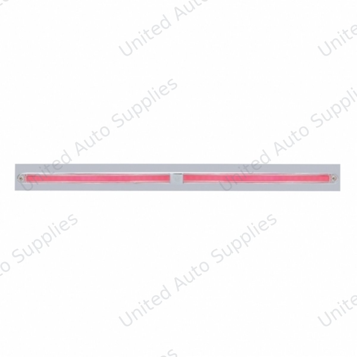 Chrome Top Mud Flap Plate With Two 24 LED 12" GloLight Bars - Red LED/Clear Lens (Each)