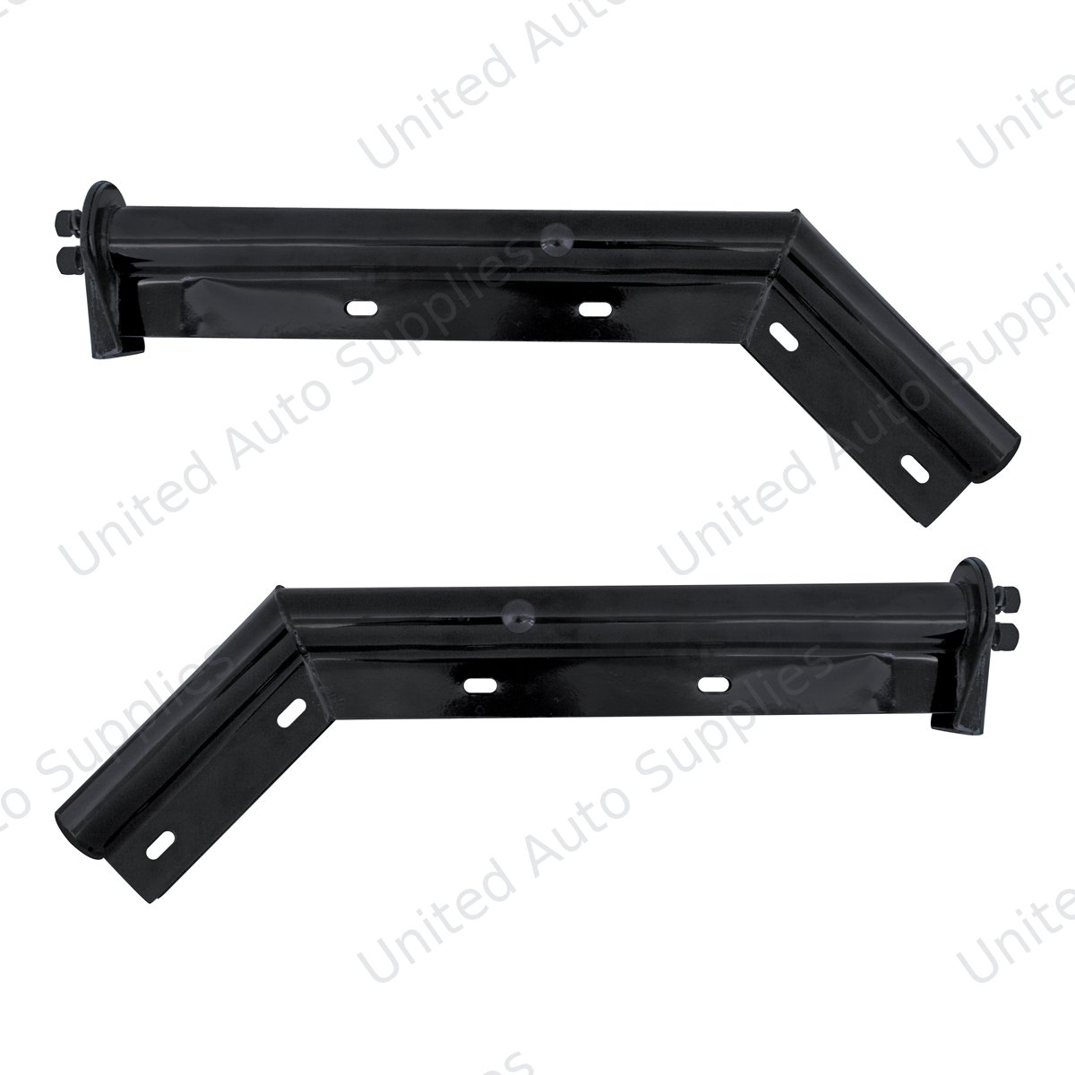 28" Black 45-Degree Angled Mud Flap Hangers - 1-1/8" Bolt Pattern - Competition Series (Pair)