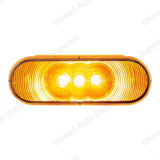 3 LED 6" Oval Light(Turn Signal)-Amber LED/Amber Lens