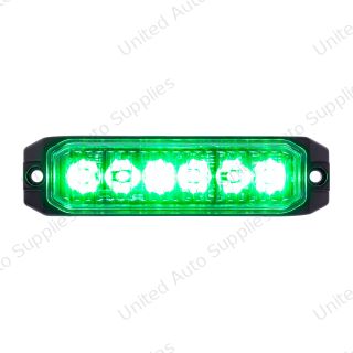 6 High Power LED "Competition Series" Slim Warning Light - Green