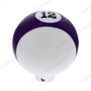 Number 12 Pool Ball Gearshift Knob - Gloss Purple Striped