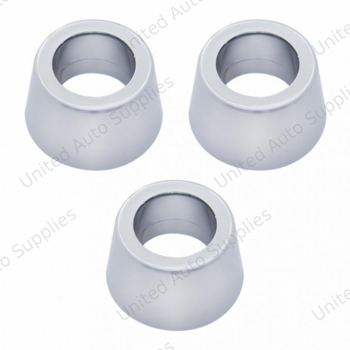 Chrome Round Dash Indicator Light Trims for 1967-1987 Peterbilt 359 (3-Pack)