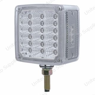 39 LED Reflector Double Face Turn Signal Light (Driver) - Amber & Red LED/Clear Lens