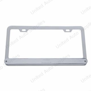Chrome License Plate Frame With 14 LED 12" Light Bar - Amber LED/Chrome Lens