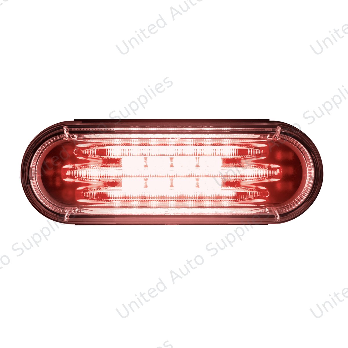 Saber 32 LED 6" Oval Stop Turn & Tail Light-Red LED/Clear Lens