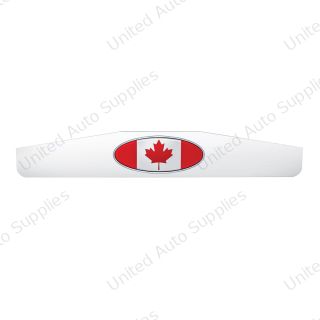 4" X 24" Chrome Bottom Mud Flap Weight With Oval Canada Flag Emblem