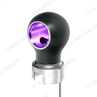 Thread-On Matte Black Charlotte Gearshift Knob With LED 13/15/18 Speed Adapter-Purple LED