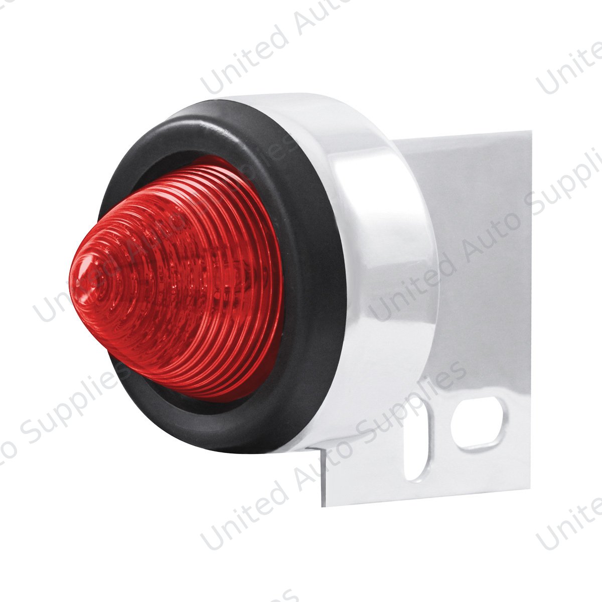9 LED Beehive Mud Flap Hanger End Light With Grommet - Red LED/Red Lens