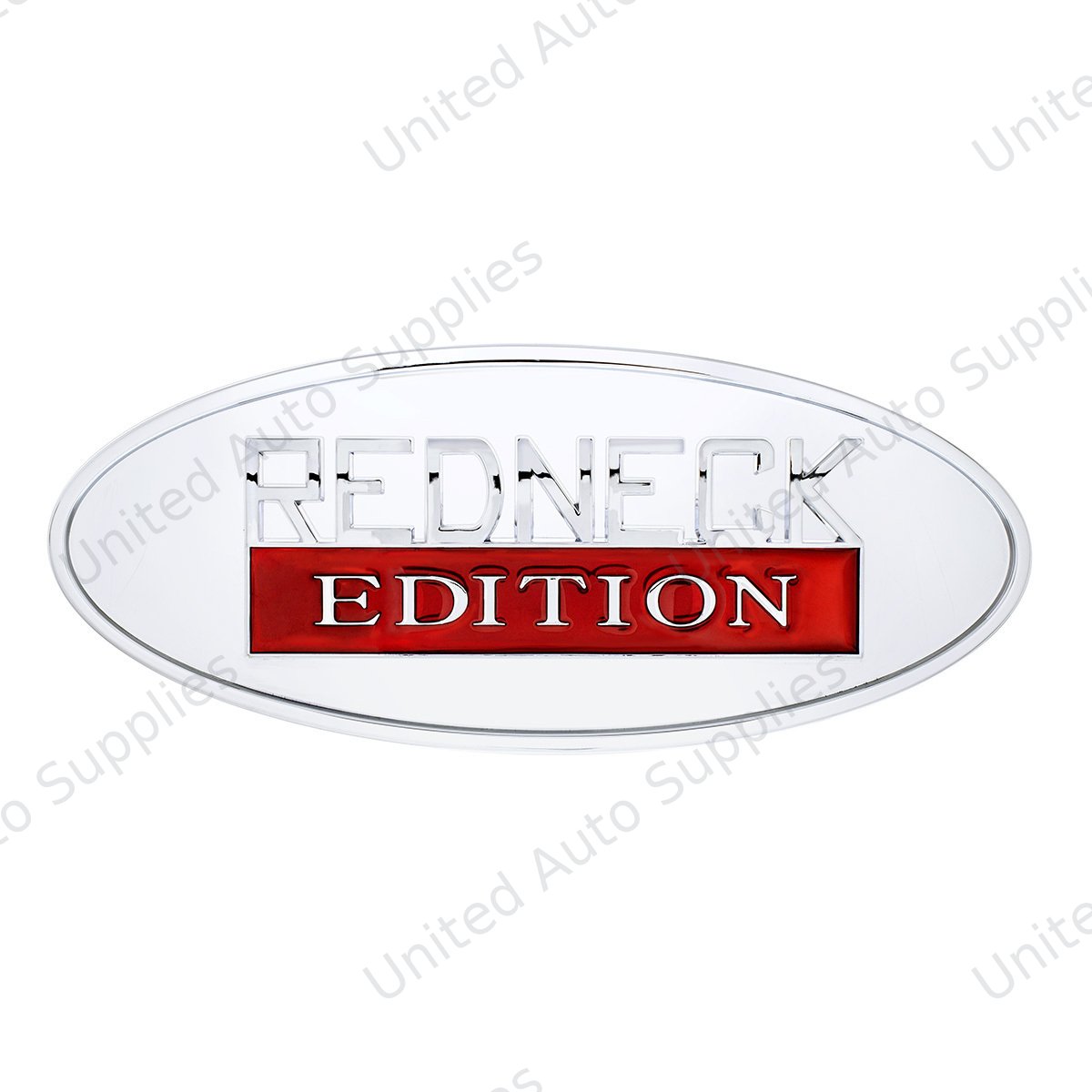 Chrome Die Cast Oval Emblem - "Redneck Edition"