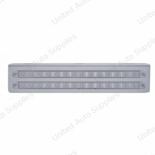 12-3/4" Stainless Light Bracket With 2X 14 LED 12" Light Bars - Red LED/Clear Lens