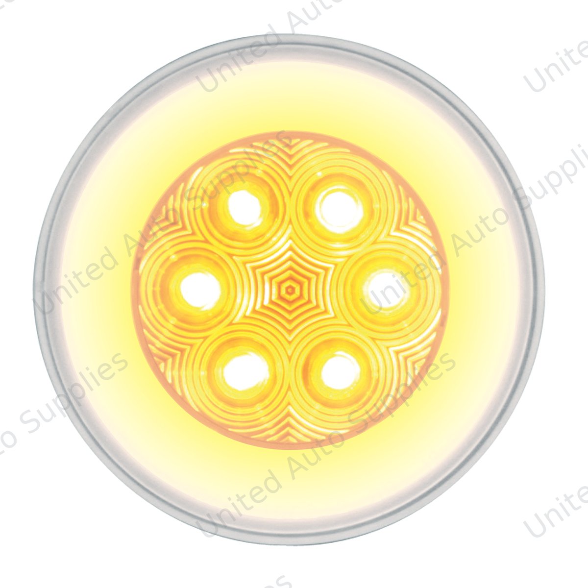 GloLight 21 LED 4" Turn Signal Light - Amber LED/Clear Lens