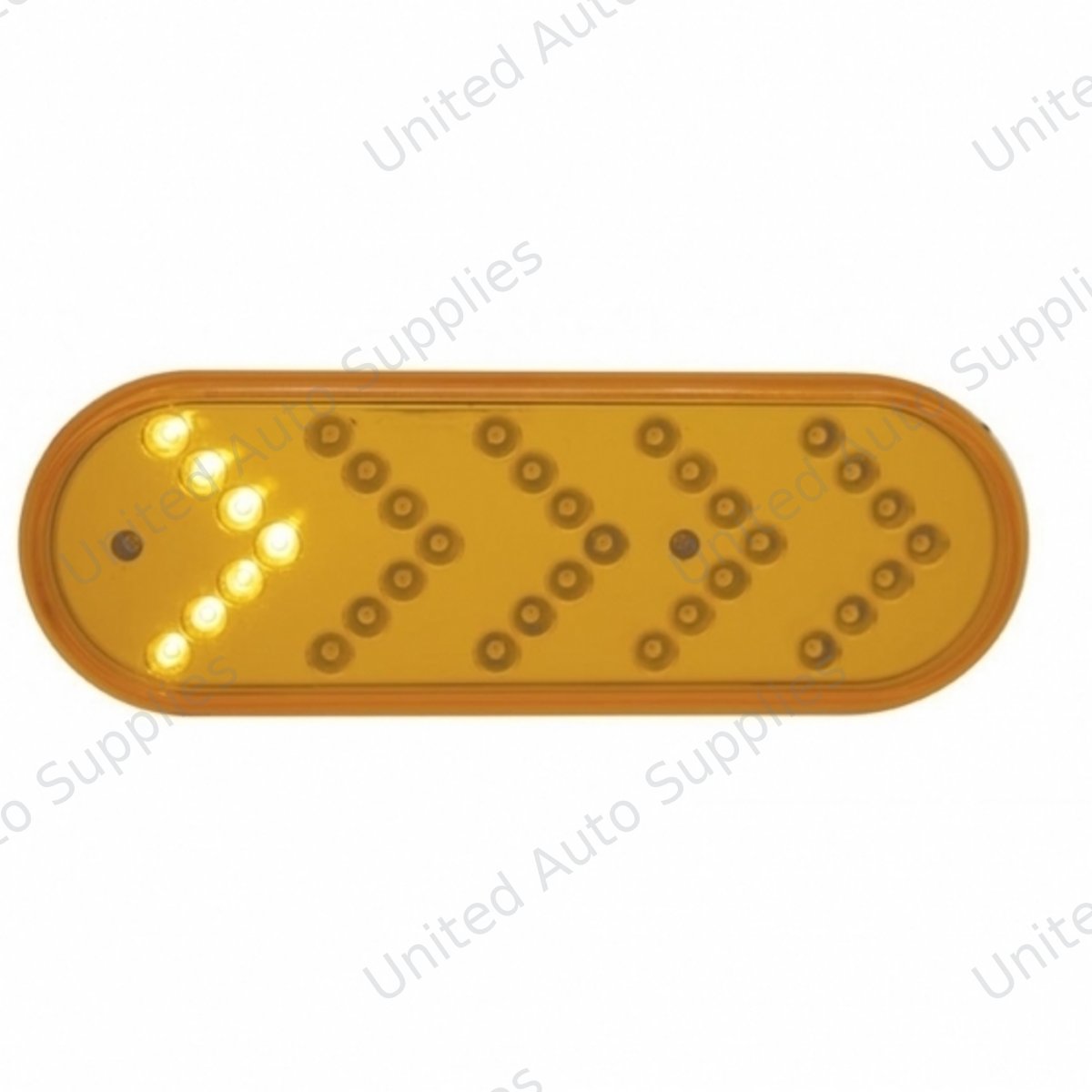 35 LED 6" Reflector Oval Sequential Turn Signal Light - Amber LED/Amber Lens (Bulk)
