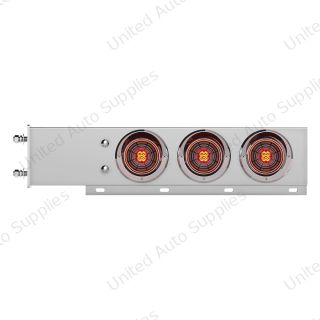 3-3/4" Bolt Pattern Chrome Spring Loaded Bar With 6X 4" 13 Red LED Abyss Lights & Visors - Clear Lens (Pair)