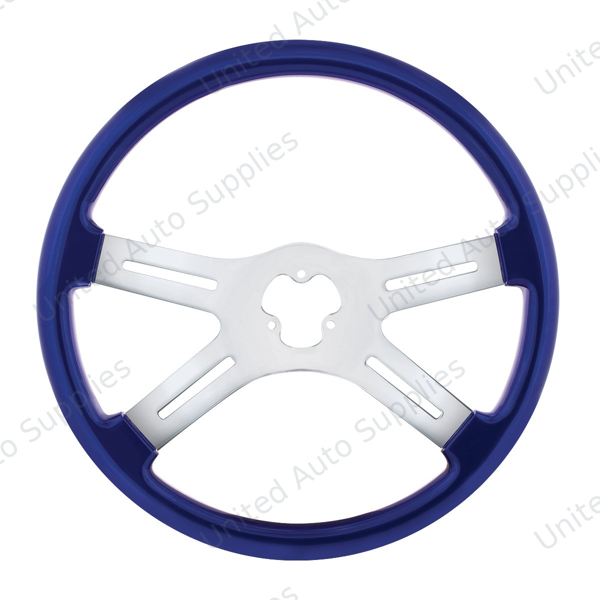 18" Candy Color 4 Spoke Steering Wheel - Indigo Blue