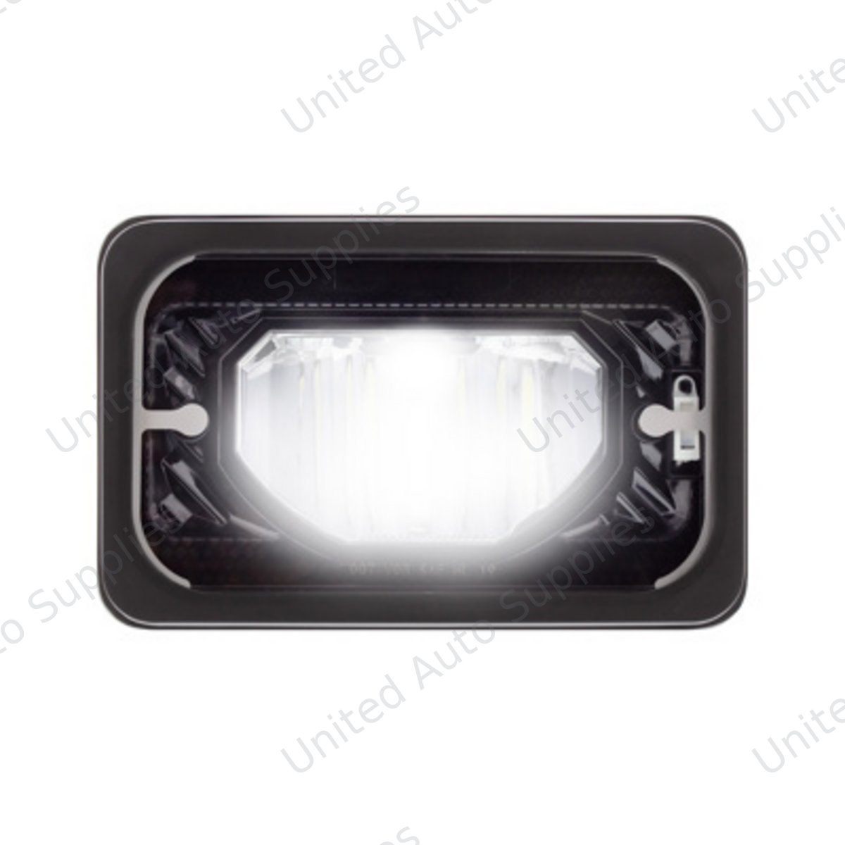 ULTRALIT - Heated 4" X 6" LED Headlight With Glass Lens & Aluminum Housing - Low Beam - Black