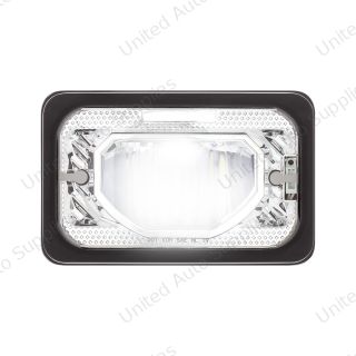 ULTRALIT - Heated 4" X 6" LED Headlight With Glass Lens & Aluminum Housing - Low Beam - Chrome