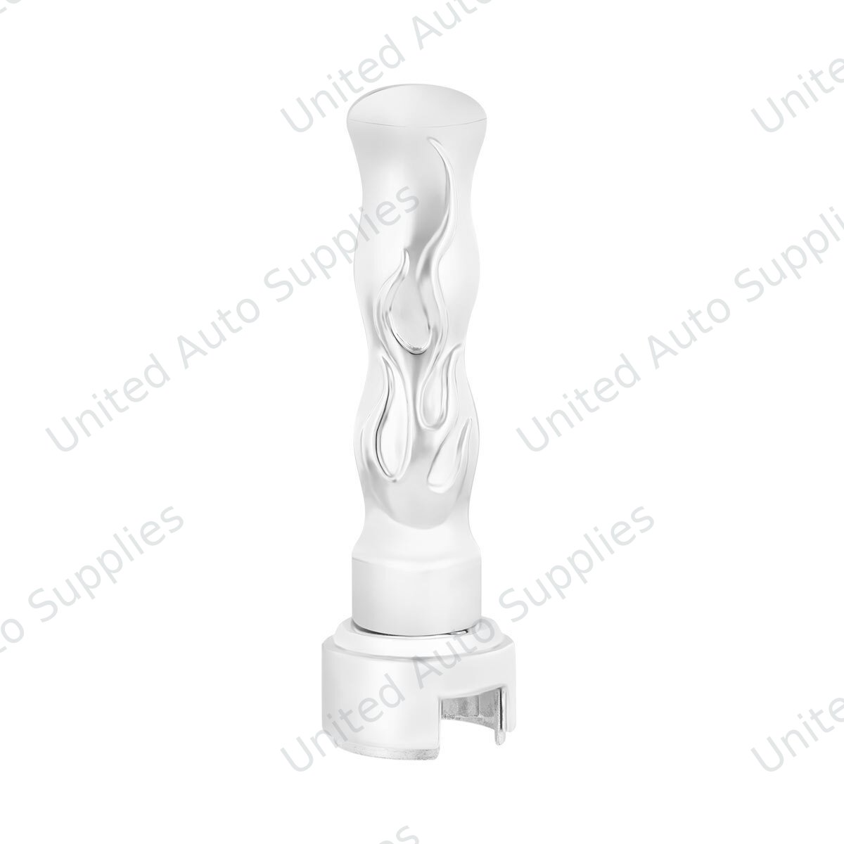 Thread-On Flame Gearshift Knob With Adapter For Eaton Fuller 13/15/18 Speed - Chrome